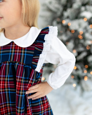 Shift Dress | Festive Plaid in Navy - Eliza Cate and Co