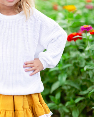 Chunky Sweater | White - Eliza Cate and Co