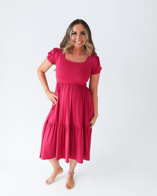 Boho Twirl Dress | Raspberry (Women) *PREORDER* - Eliza Cate and Co