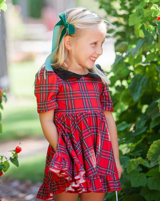 Vintage Twirl Dress | Red Tartan - Eliza Cate and Co