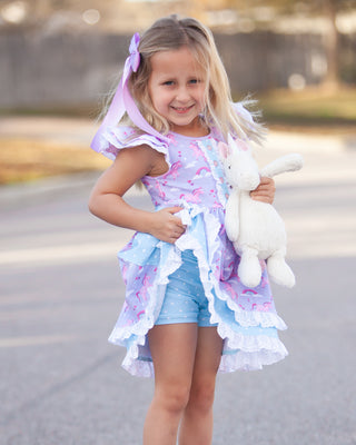 Little Bloomers + Shorts | Unicorn Dreams Blue - Eliza Cate and Co