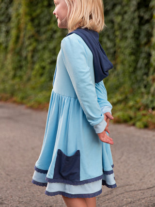 Hoodie Ribbed Twirl | Blue - Eliza Cate and Co