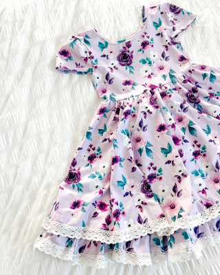 Twirl Dress | Plum Floral - Eliza Cate and Co