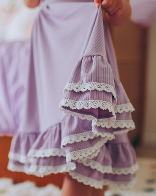 Ribbed Twirl Dress | Lavender