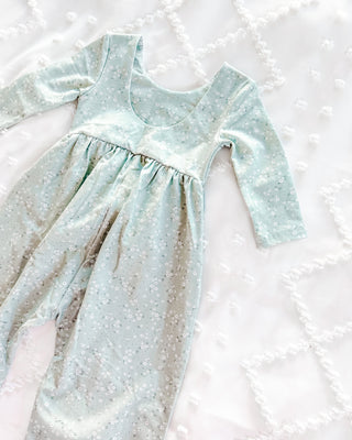 Leggy Romper | Ditsy Sage Blossom - Eliza Cate and Co